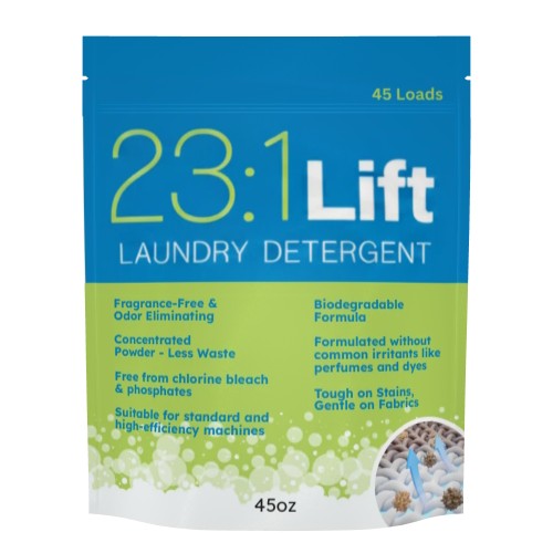 23:1 Lift Laundry Detergent – 45 oz/15oz Powder, Concentrated & Eco-Friendly
