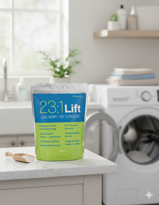 23:1 Lift Laundry Detergent – 45 oz/15oz Powder, Concentrated & Eco-Friendly